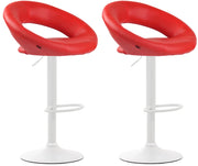 Set di 2 sgabelli da bar Olinda in finta pelle rosso,bianco