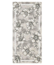 Tappeto moderno EMILY GRIGIO disegno floreale motivo fiorellini, passatoia cucina multiuso lavabile in lavatrice e anti-scivolo cm.55x280