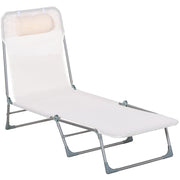 Sdraio pieghevole reclinabile con cuscino ¨C zephmum ¨C crema
