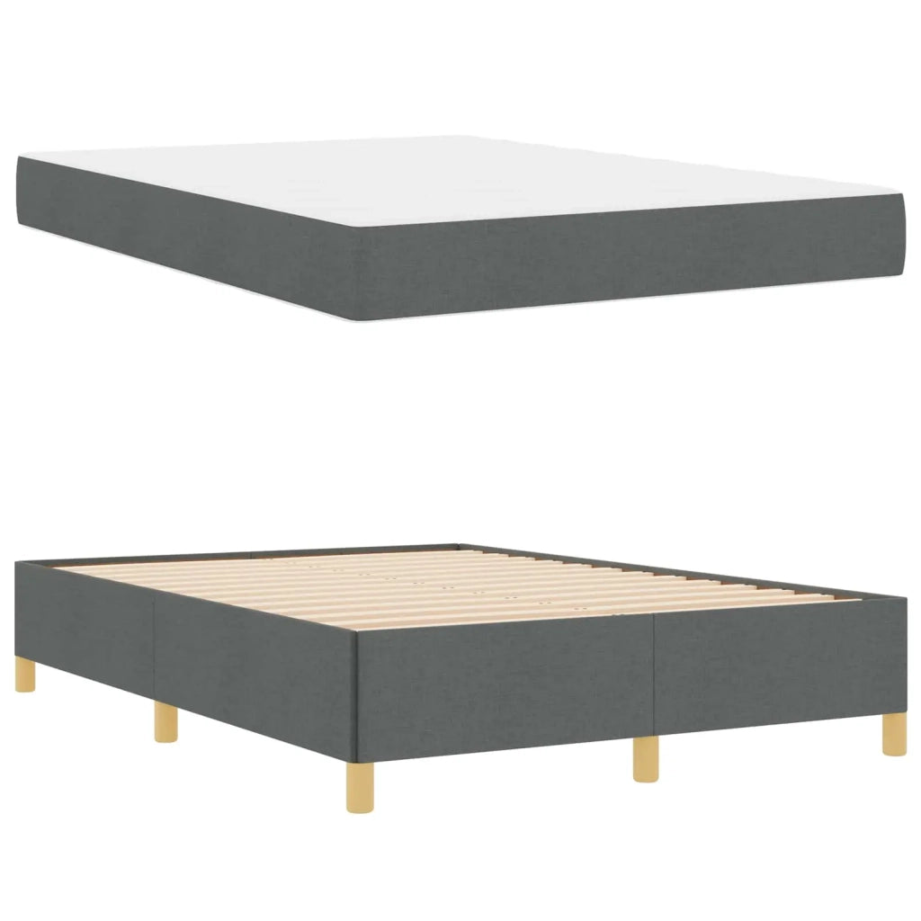 Struttura del letto Grigio scuro 160 x 200 cm Tessuto