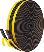 Tappo di sigillatura - Autoadesivo - 6 mm (B) x 3 mm (D) x 20 m (L) - Per le porte e le finestre - Chiusura a spuma - Isolamento acustico - Nero