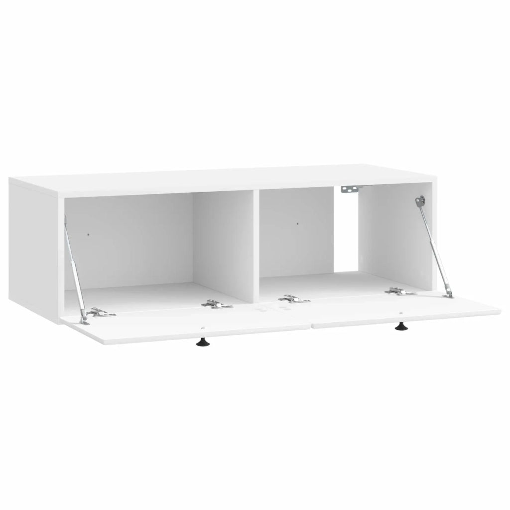 Mobile Porta TV da Muro 98 x 41 x 30 cm Bianco Lucido 899209