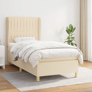 Giroletto a Molle con Materasso Crema 100x200 cm in Tessuto