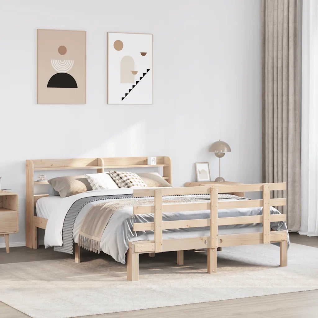 vidaXL Giroletto con Testiera 140x190 cm in Legno Massello di Pino