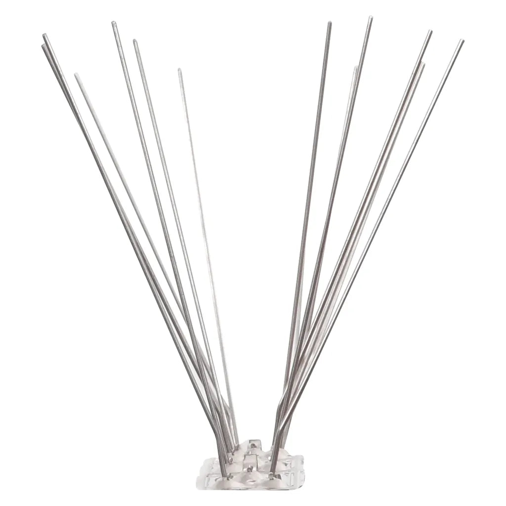 Set Dissuasori per Uccelli e Piccioni 20 pz Acciaio 4 File 10 m 149131