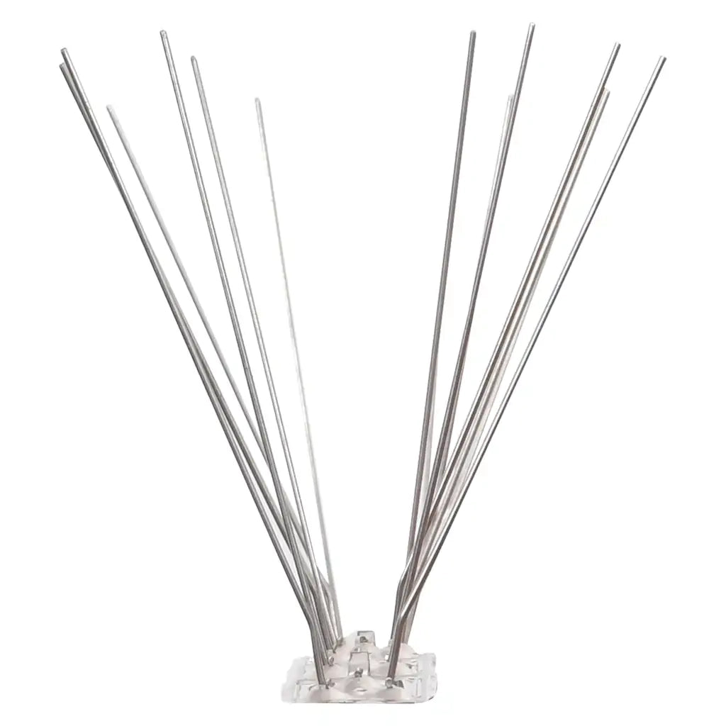 Set Dissuasori per Uccelli e Piccioni 20 pz Acciaio 4 File 10 m 149131