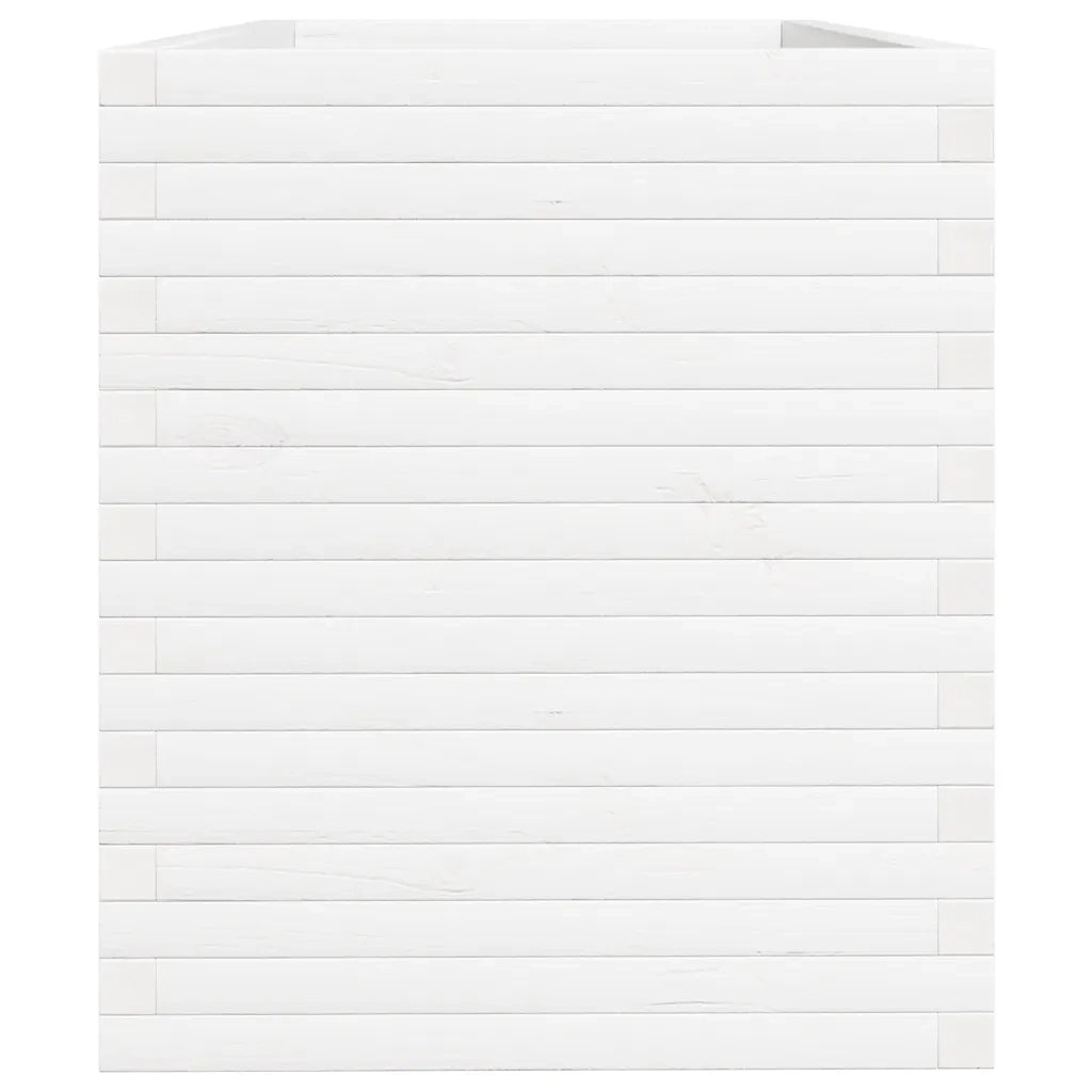 Fioriera da Giardino Bianca 110x60x68,5 cm Legno Massello Pino