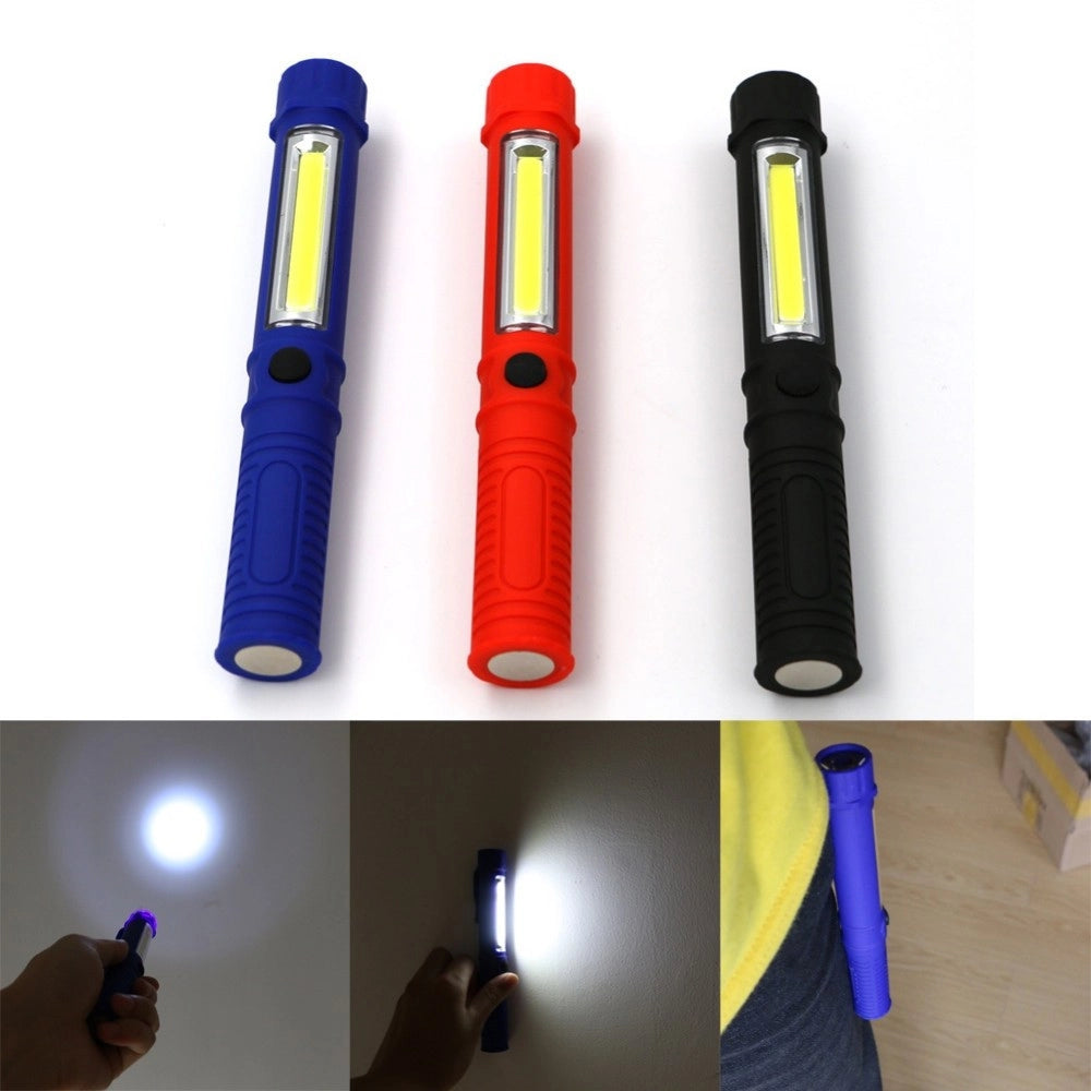 Trade Shop - Torcia Lampada Emergenza A Led Cob Con Calamita Da Lavoro Luce Portatile Sos -