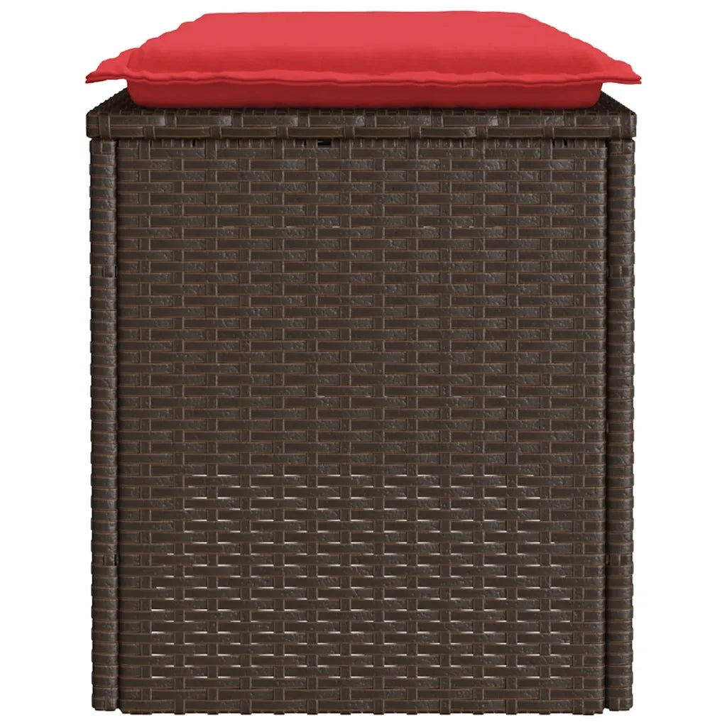 Panca da Giardino con Cuscino Marrone 110x40x44cm in Polyrattan 4104151