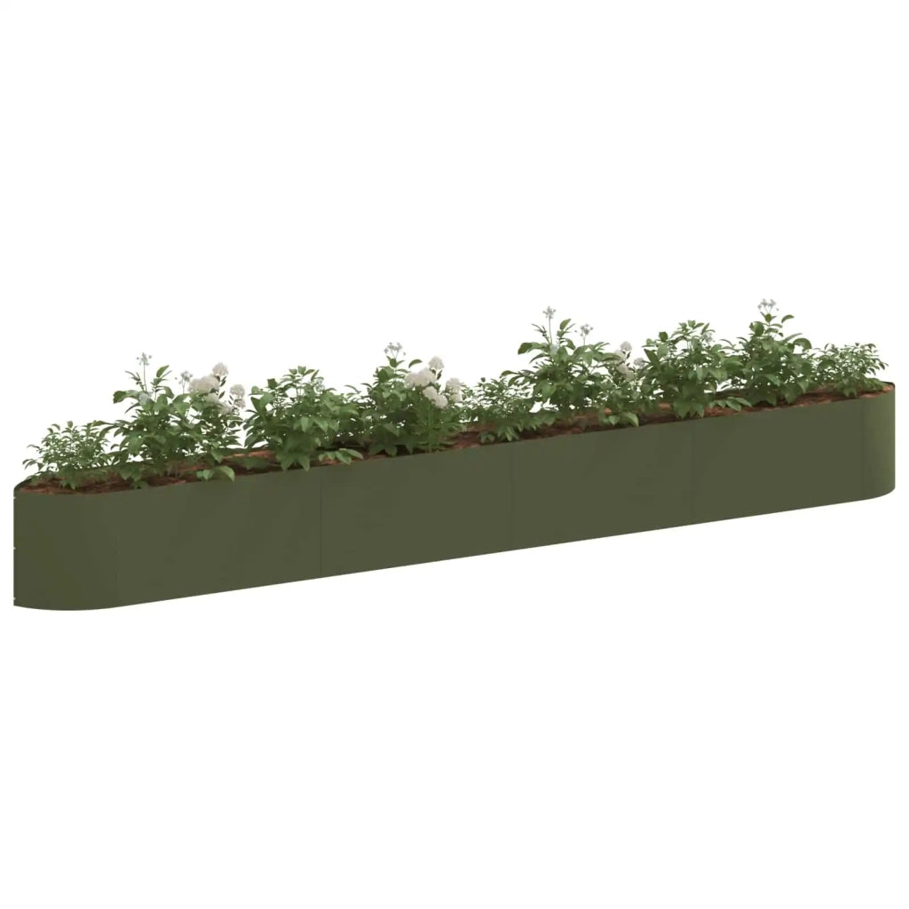 Letto rialzato da giardino Verde Oliva 380 x 40 x 40 cm Acciaio 8011736