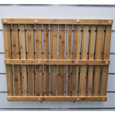 Pedana doccia rettangolare in legno di bambù 54x68 cm