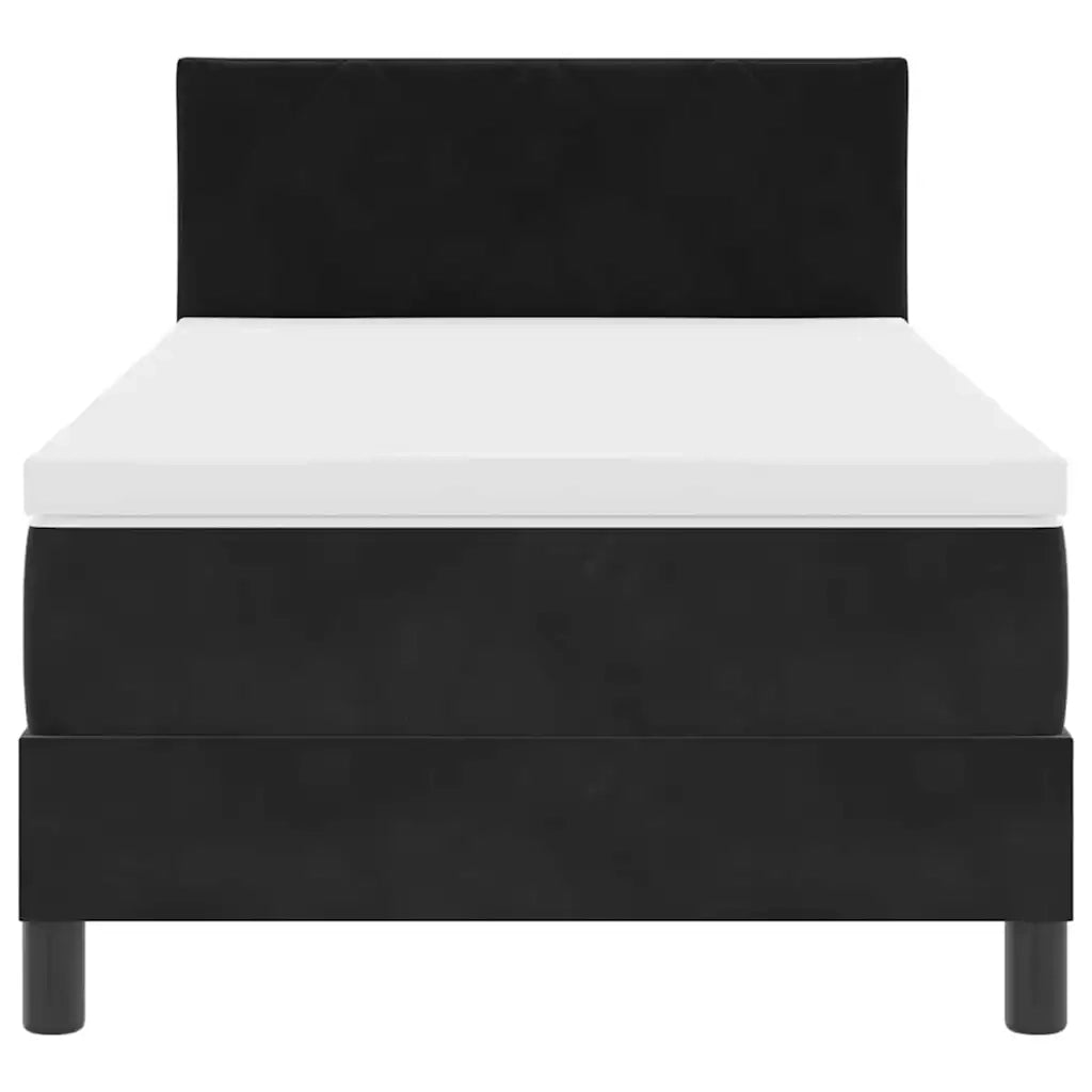 Letto a Sorgente LED con materasso Nero 90 x 190 cm Velluto 3342688
