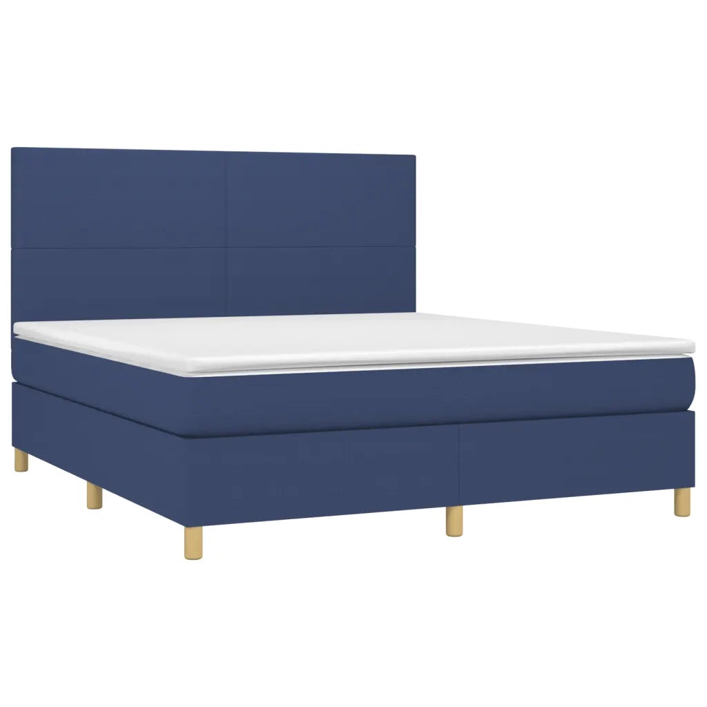 Giroletto a Molle con Materasso Blu 160x200 cm in Tessuto 3142191