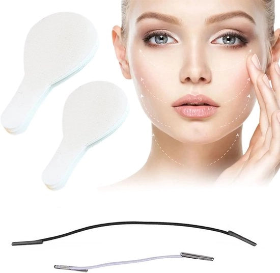 Tape di Lifting del Viso 60 pezzi Adesivi del Viso Instantanei senza Trasparenza Strisce di Lifting per il Viso Strisce di Lifting per il Viso Strumenti di Lifting per il Viso Adatti alle Donne