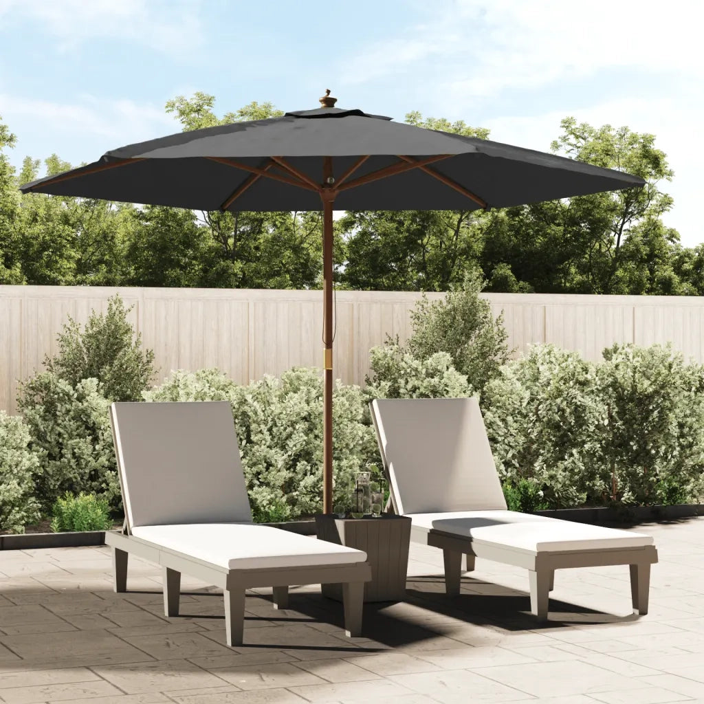 Ombrello | Parasolne da Giardino con Palo in Legno Antracite 299x240 cm
