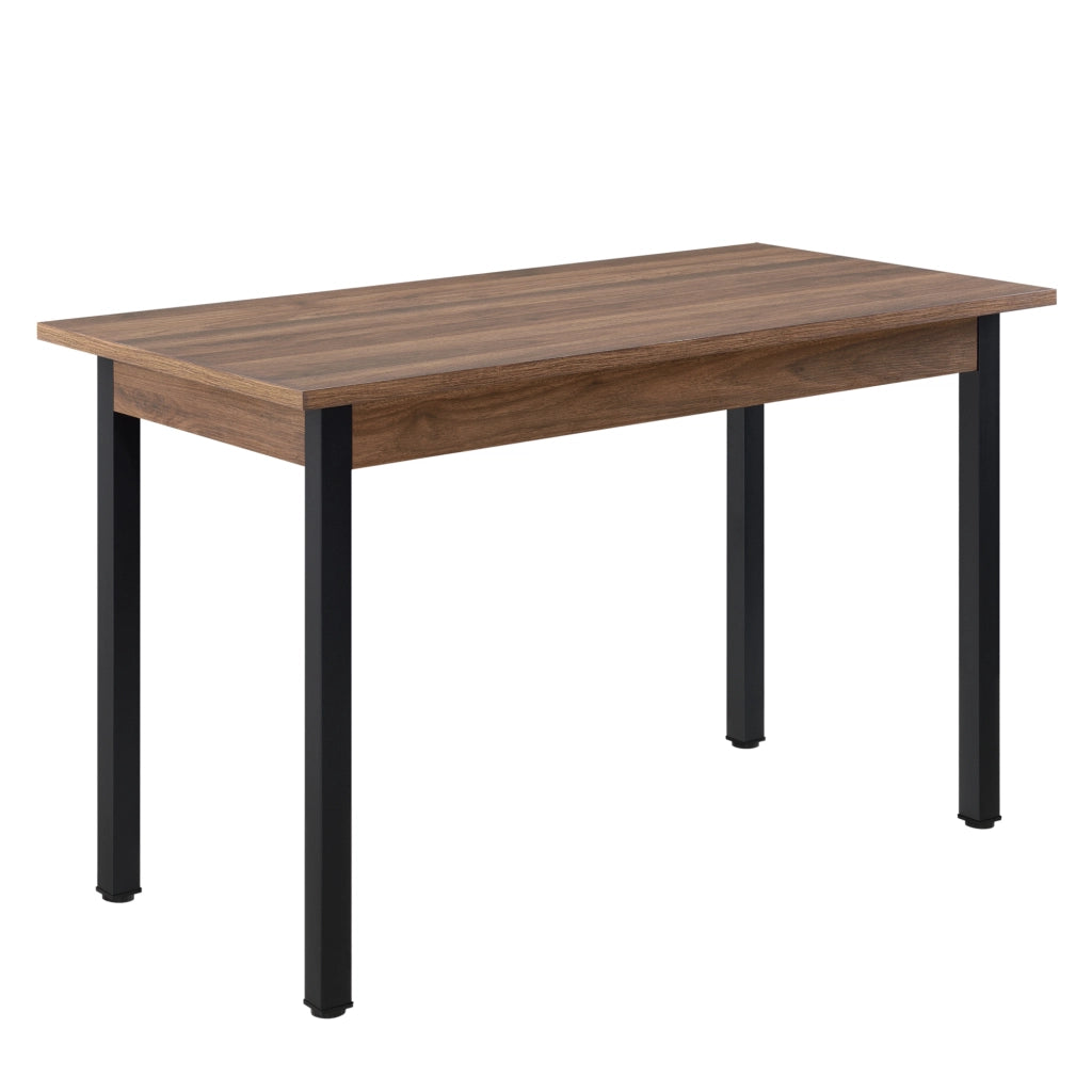 Tavolo da Pranzo Den Haag 120 x 60 cm Effetto Noce / Nero [en.casa]