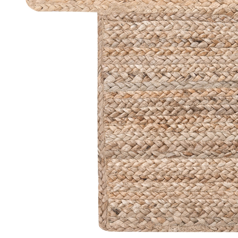 Tappeto beige in juta 160 x 230 cm Asimmetrico intrecciato Stile rustico Soggiorno Camera da letto