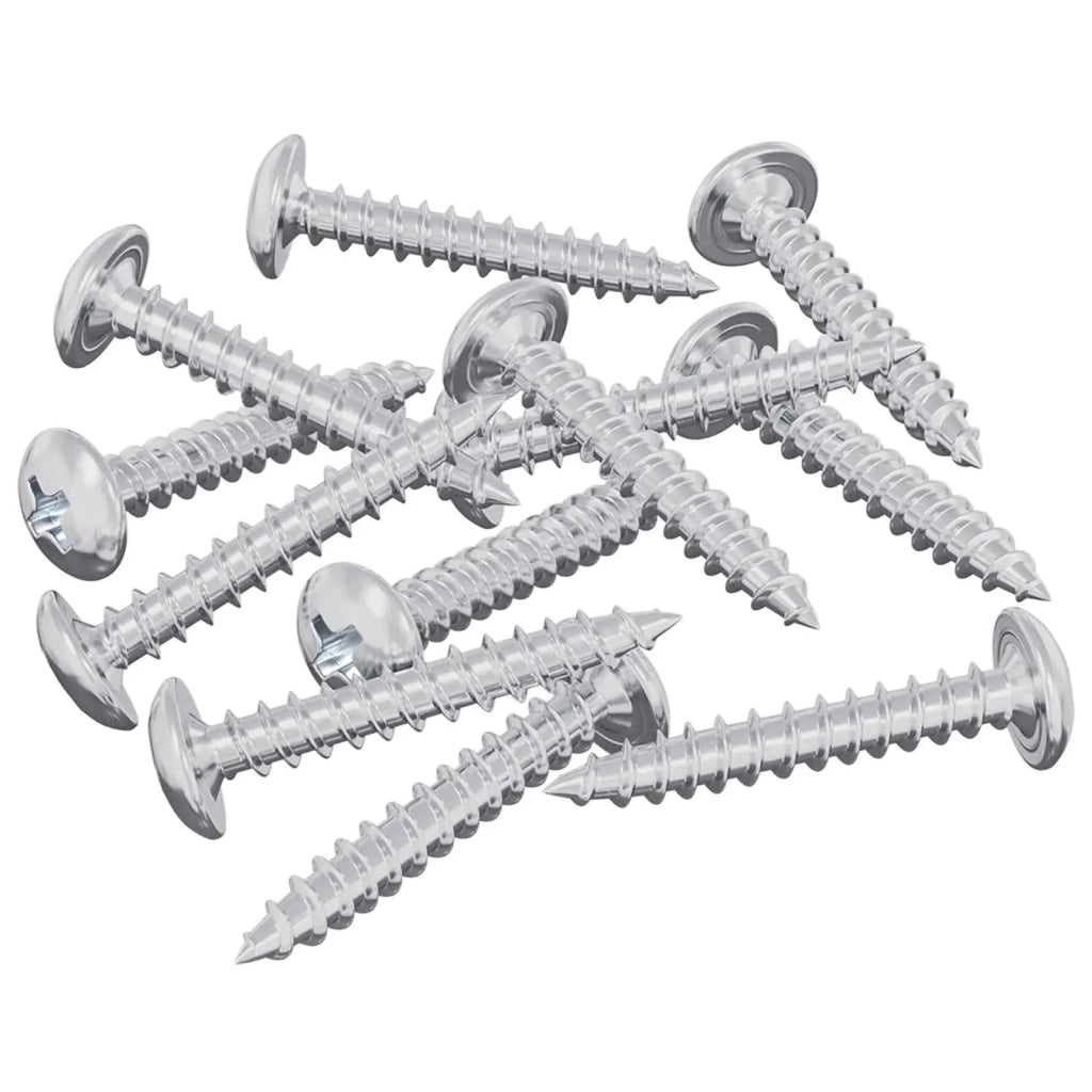 Viti in Legno 12 pcs Argento M4 x 25 mm Acciaio 864527