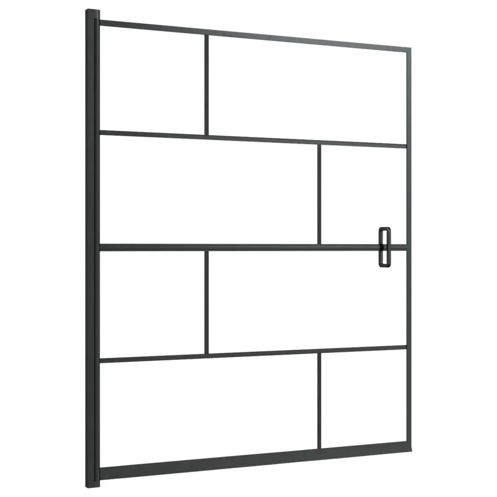 Box doccia parete divisoria per vasca parete divisoria per doccia box doccia per vasca accessorio per il bagno arredamento per la casa ESG 116 x 140 cm nero 02_0002024