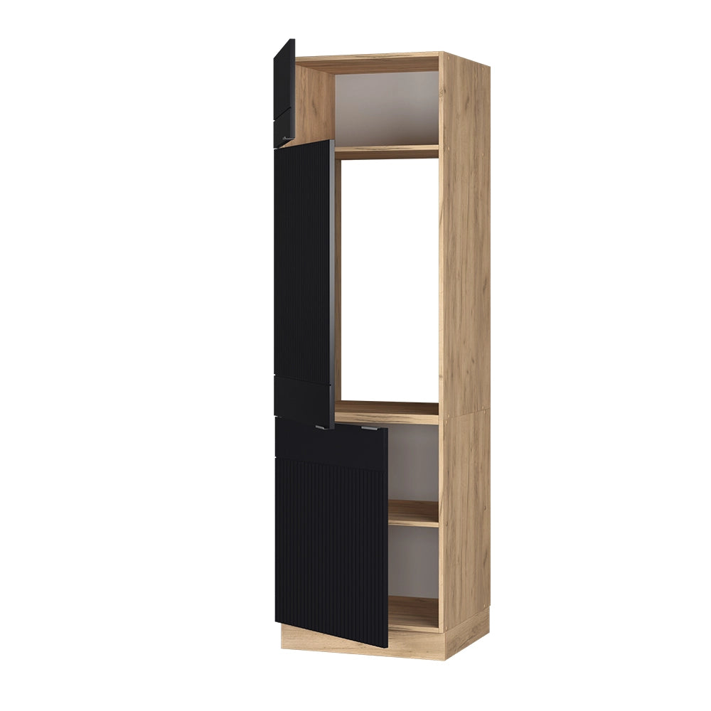 Vicco Armadio frigorifero Nero a righe 60 cm