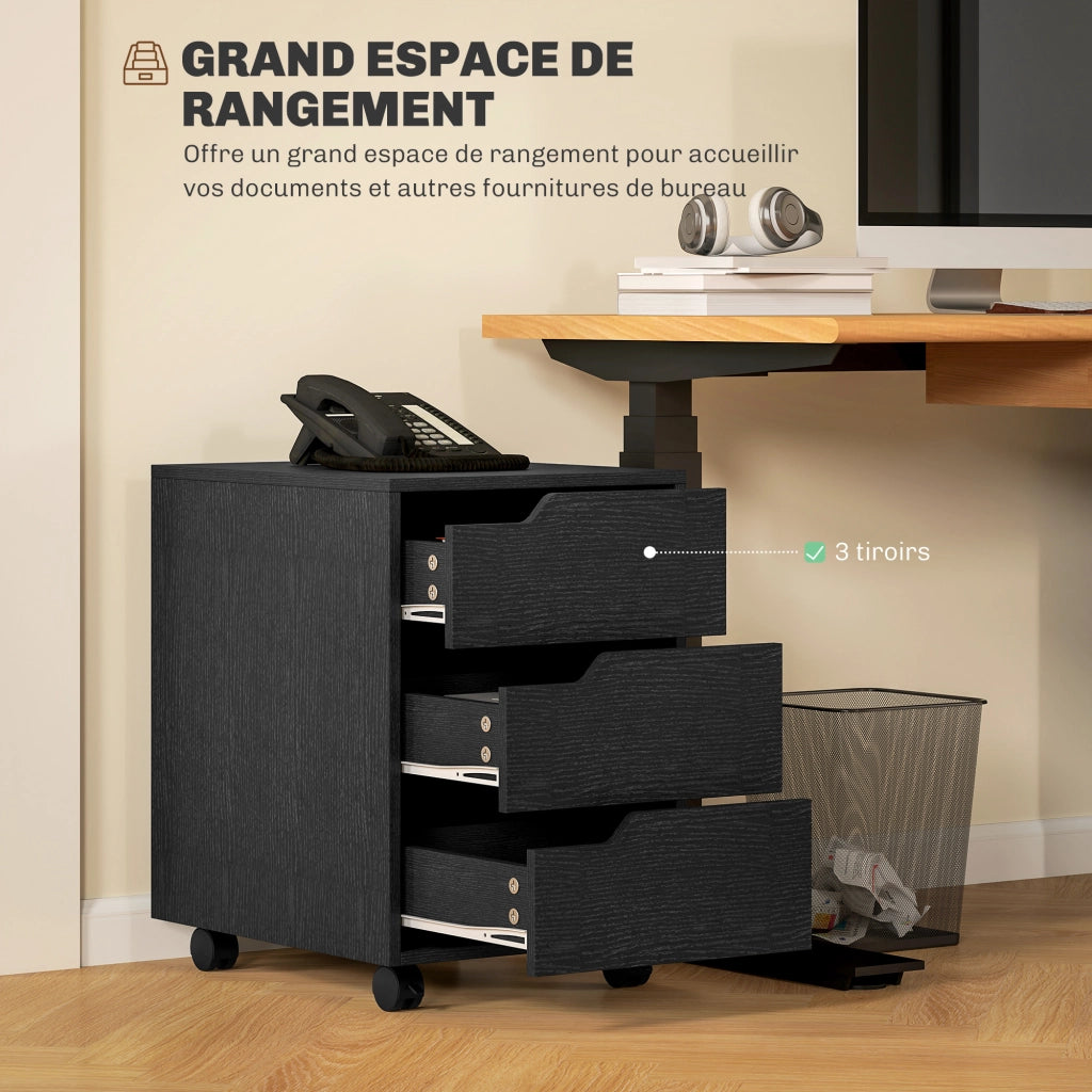 Scrivania con cassetti ¨C Zephmum ¨C Nero 40x50x57,5 cm