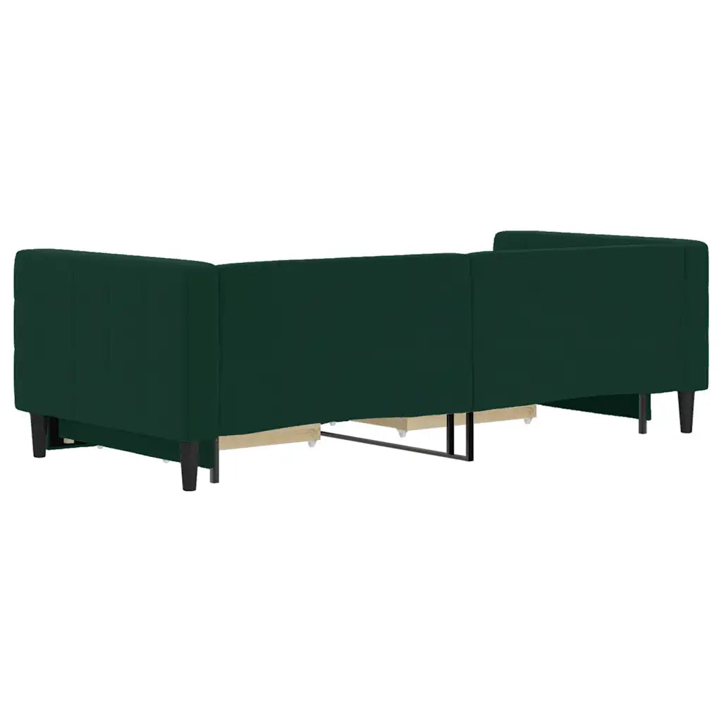 Divano Letto Estraibile Cassetti-Sofa Letto-Daybed Verde Scuro 90x200cm Velluto 386368