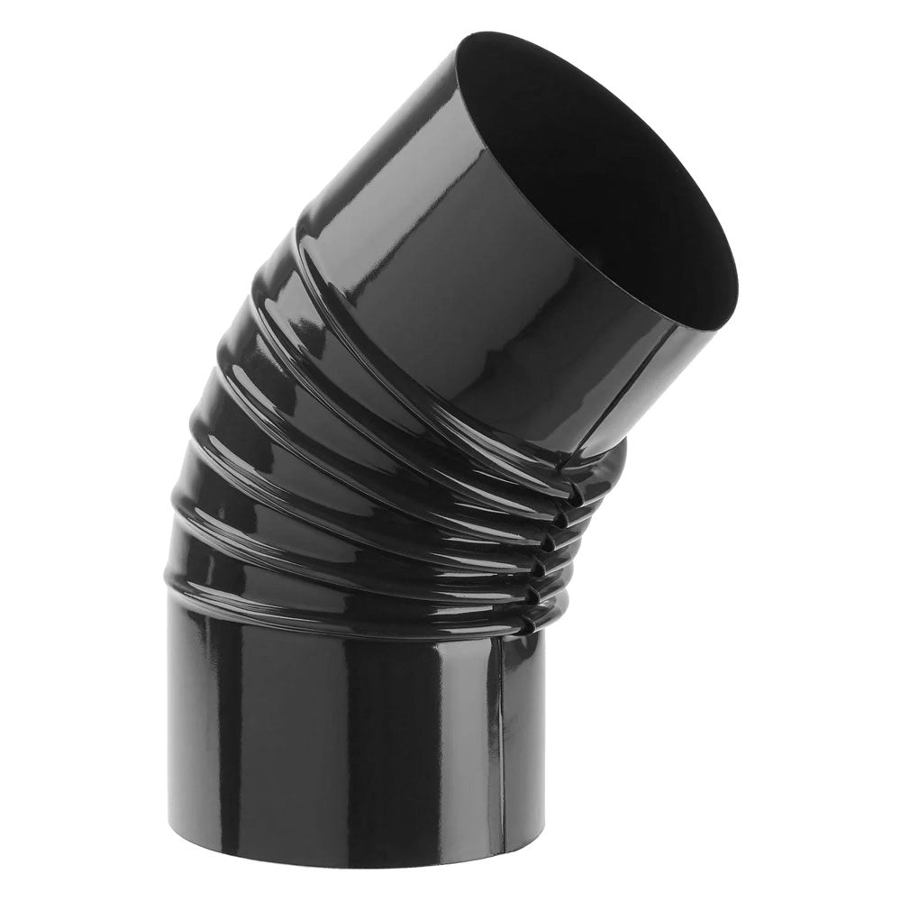 GOMITO SMALTATO PER STUFE EE ¸ 13 - 45Â° colore nero lucido EUROPROFIL