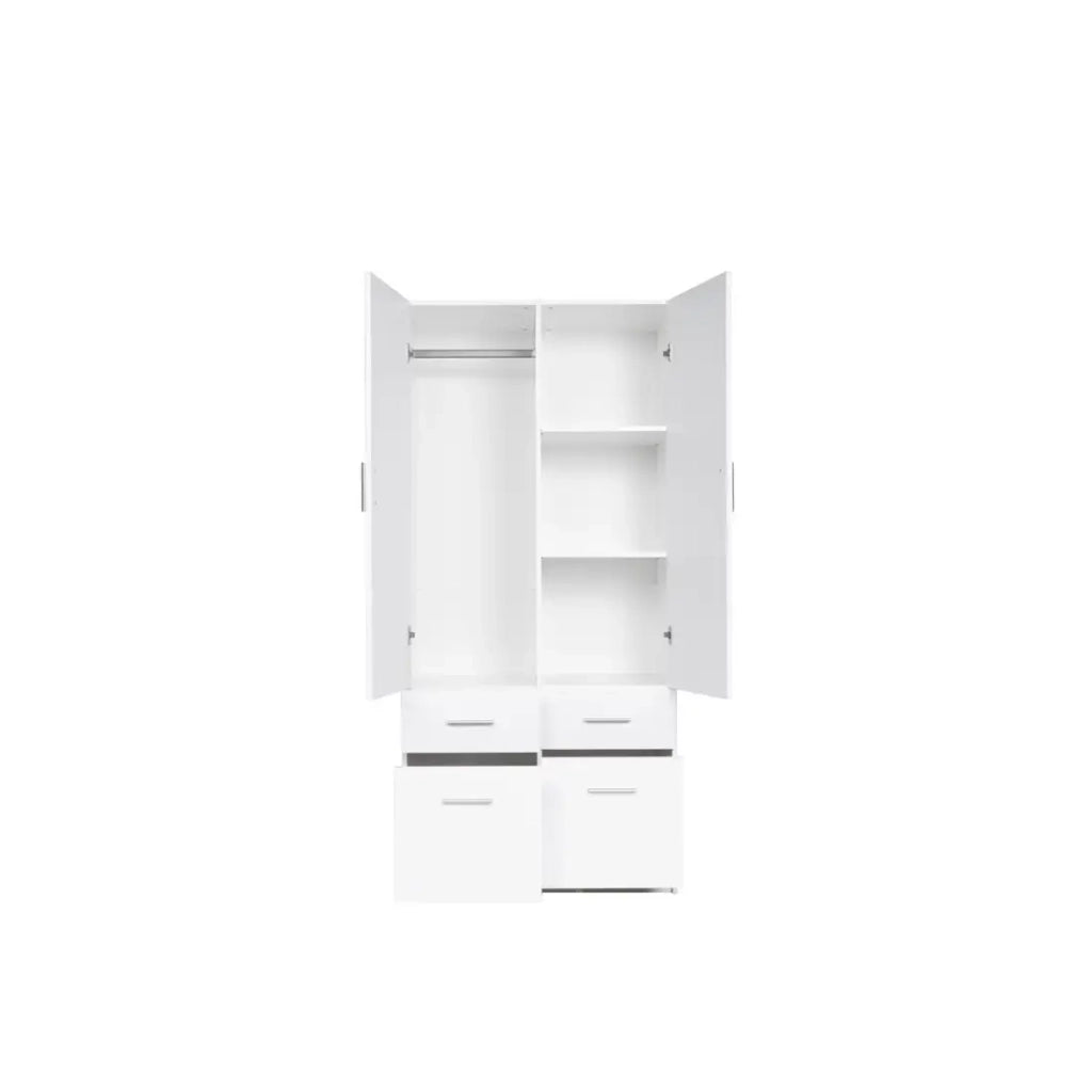 Armadio FLEX – Bianco lucido – 92×198×54 cm – Design moderno