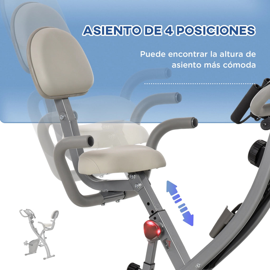 Bicicletta Statica Pieghevole con Schermo LCD ¨C Zephmum ¨C Grigio 105x48x118 cm
