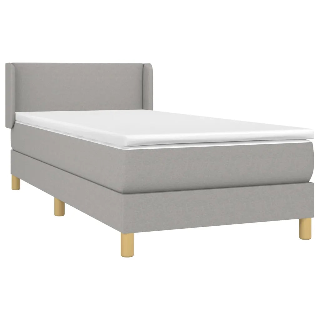 Giroletto a Molle con Materasso Grigio Chiaro 90x190 cm Tessutocod mxl 74382