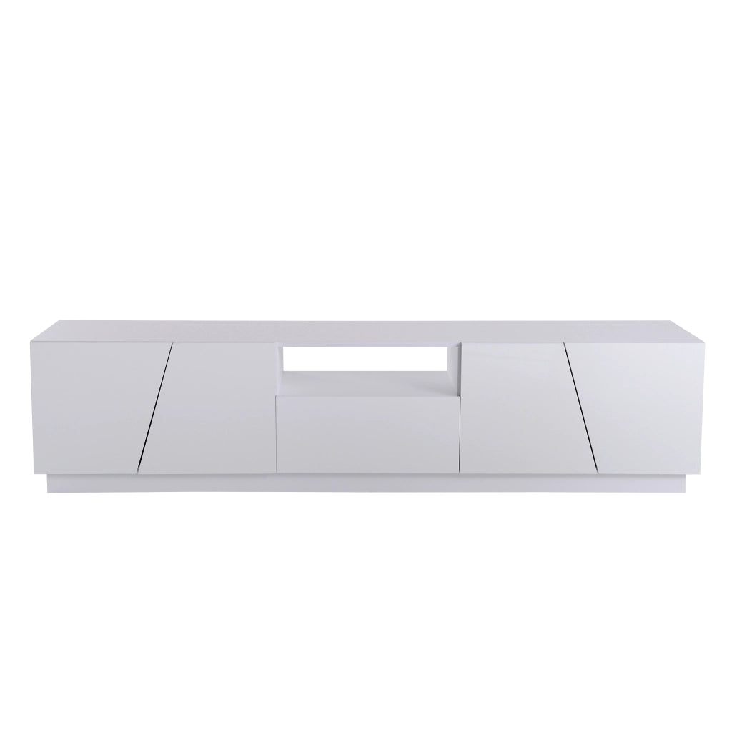 Mobile TV moderno bianco 170 cm in MDF con ante dal design segmentato