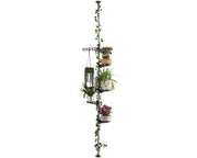 Sostegno per piante da interni, display per piante in vaso, maniglia per aprire, asta in acciaio inossidabile, pannello decorativo per conservazione, piattaforma per piante telescopica, scala per piante