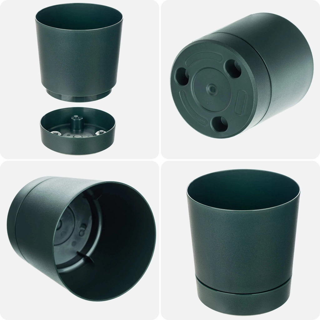 Vaso da fiori KADAX con supporto, rotondo, in plastica, 34,5 cm