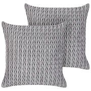 Set di 2 cuscini in tessuto di poliestere trapuntato grigio 45 x 45 cm elegante stile classico