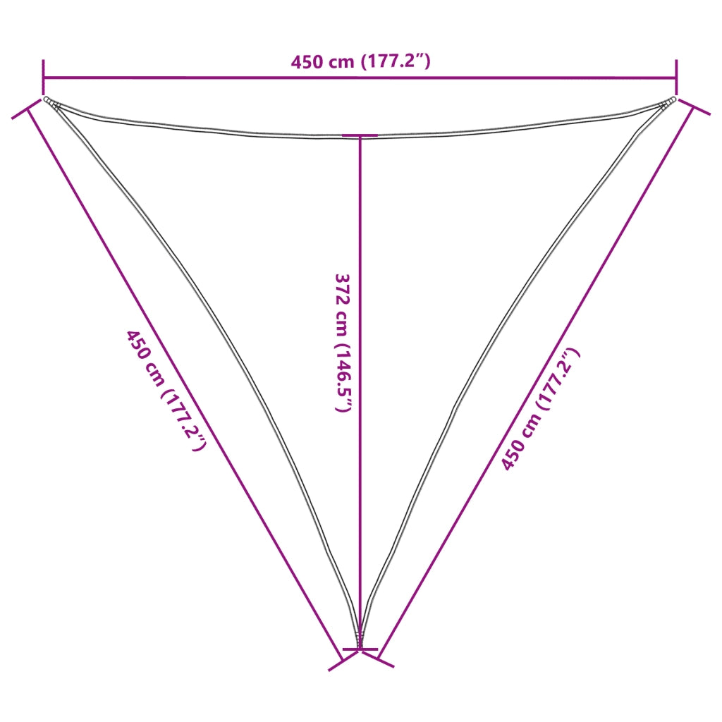 Parasole a vela | Telo Ombra | Vela da ombra Oxford Triangolare 4,5x4,5x4,5 m Verde Scuro
