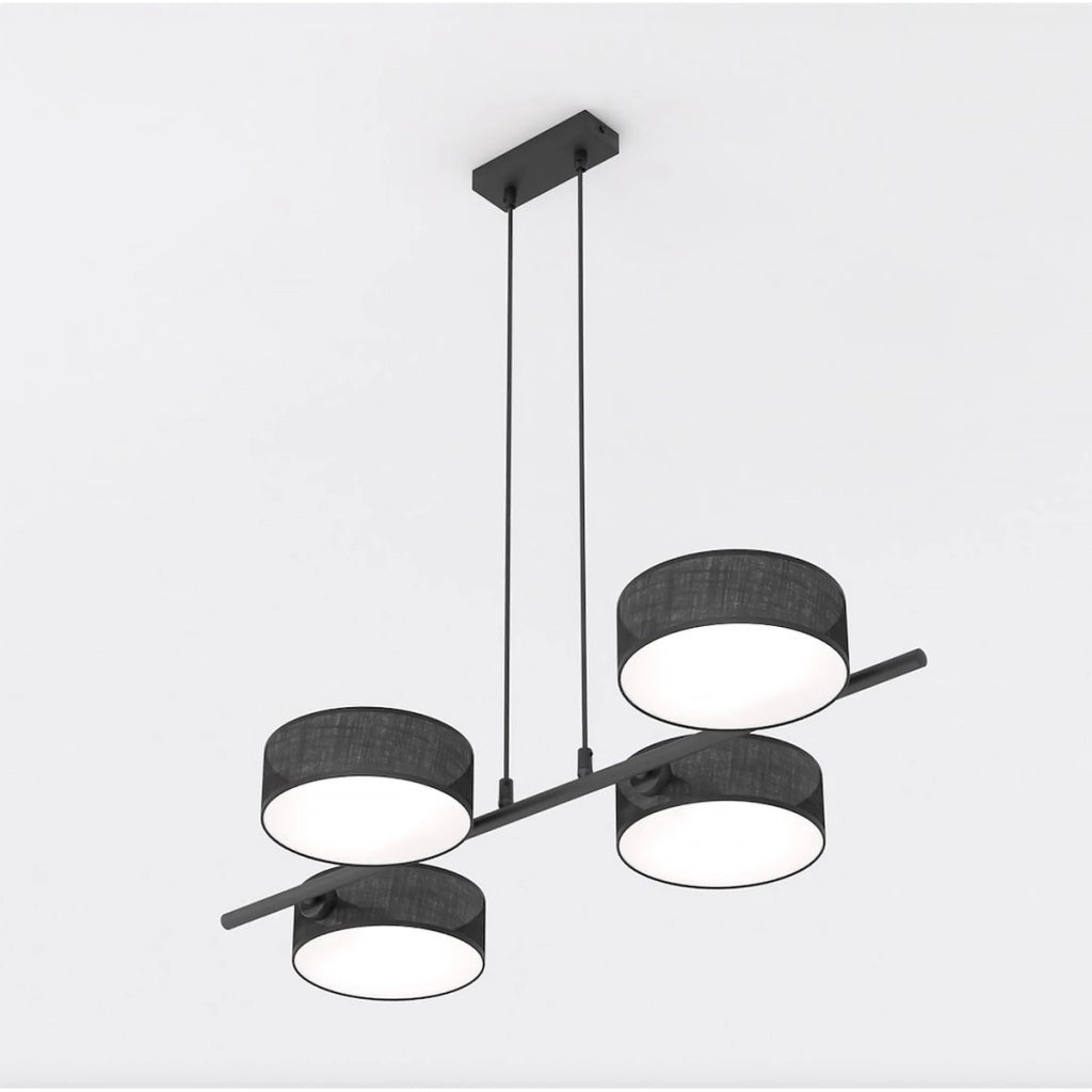 Lampada a sospensione Drumz nera opaca