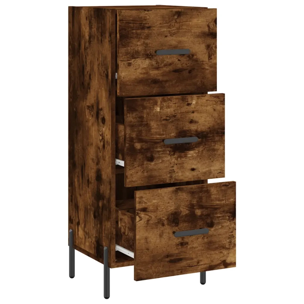 Credenza Rovere Fumo 34,5x34x90 cm in Legno Multistrato 828617
