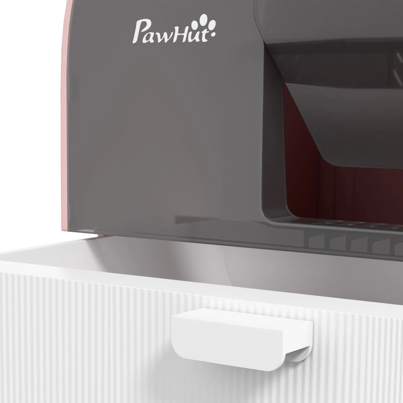 Fioriera chiusa per gatti con paletta, tappetino cattura lettiera, plastica, rosa