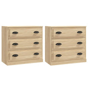 Buffet credenza cassettiera armadio mobile contenitore organizer cucina soggiorno salotti set di 2 legno ingegnerizzato Sonoma marrone 02_0036833