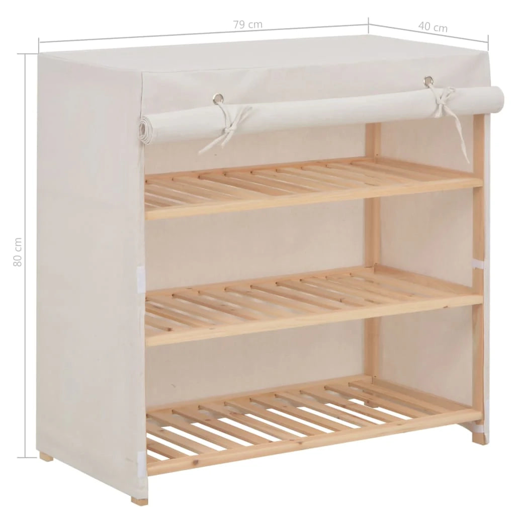 Scarpiera mobile contenitore per scarpe mobile ingresso/corridoio/soggiorno con coperchio 79 x 40 x 80 cm tessuto bianco 02_0021405