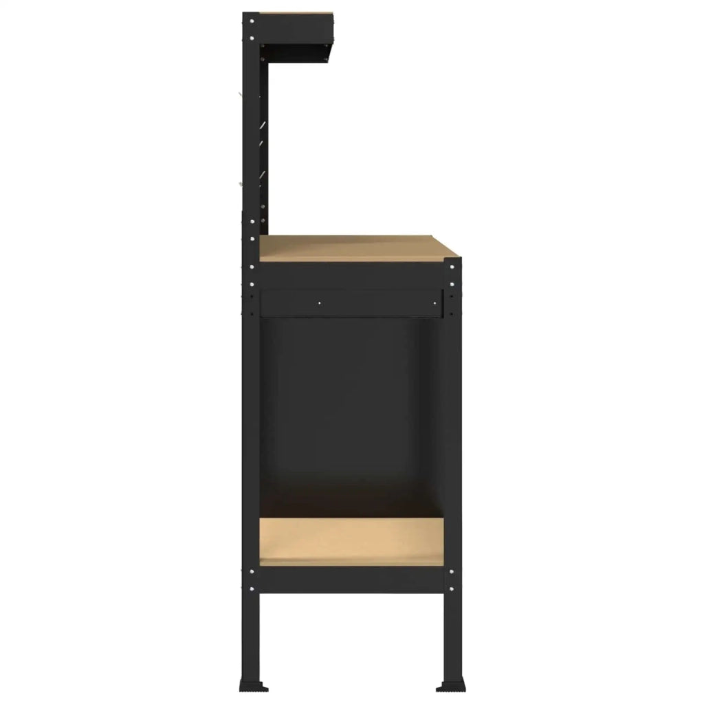 Banco da lavoro con cassetto con blocco Nero 90 x 49 x 141 cm 42020133