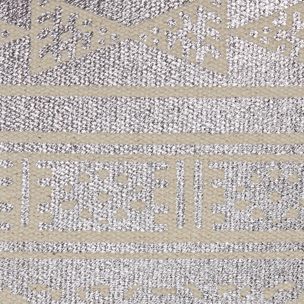 Set di 2 cuscini in cotone argento 50 x 50 cm motivo geometrico metallizzato glamour