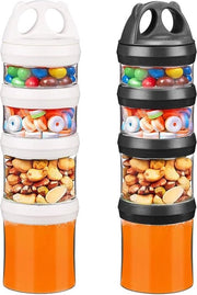 Set di contenitori per snack stapolabili 30oz - coperchio Twist Lock per la conservazione dei cibi - dispenser per noci e caramelle per viaggio - BPA gratuito e impermeabile - bianco/nero