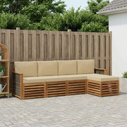 Set di divani da esterno con cuscino 5 pcs Naturale e Beige 3384229