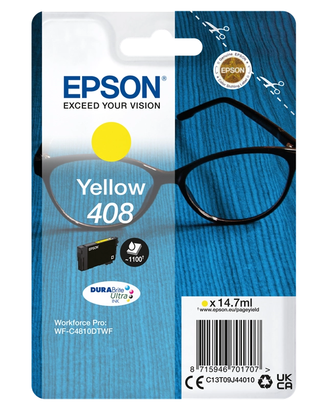 Epson Singlepack Yellow 408 DURABrite Ultra Ink