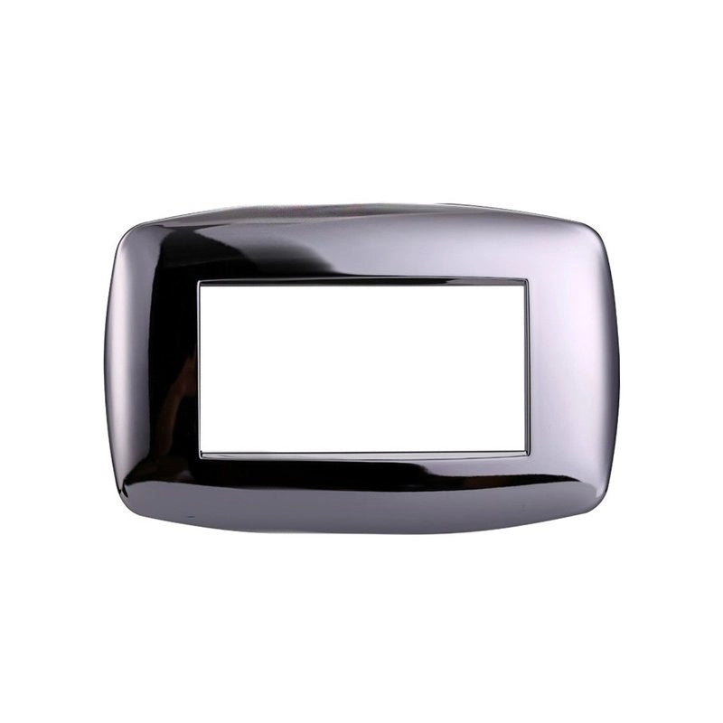 Placca Slim Serie Space 4P Colore Cromato Lucido Compatibile Con Bticino Living Light