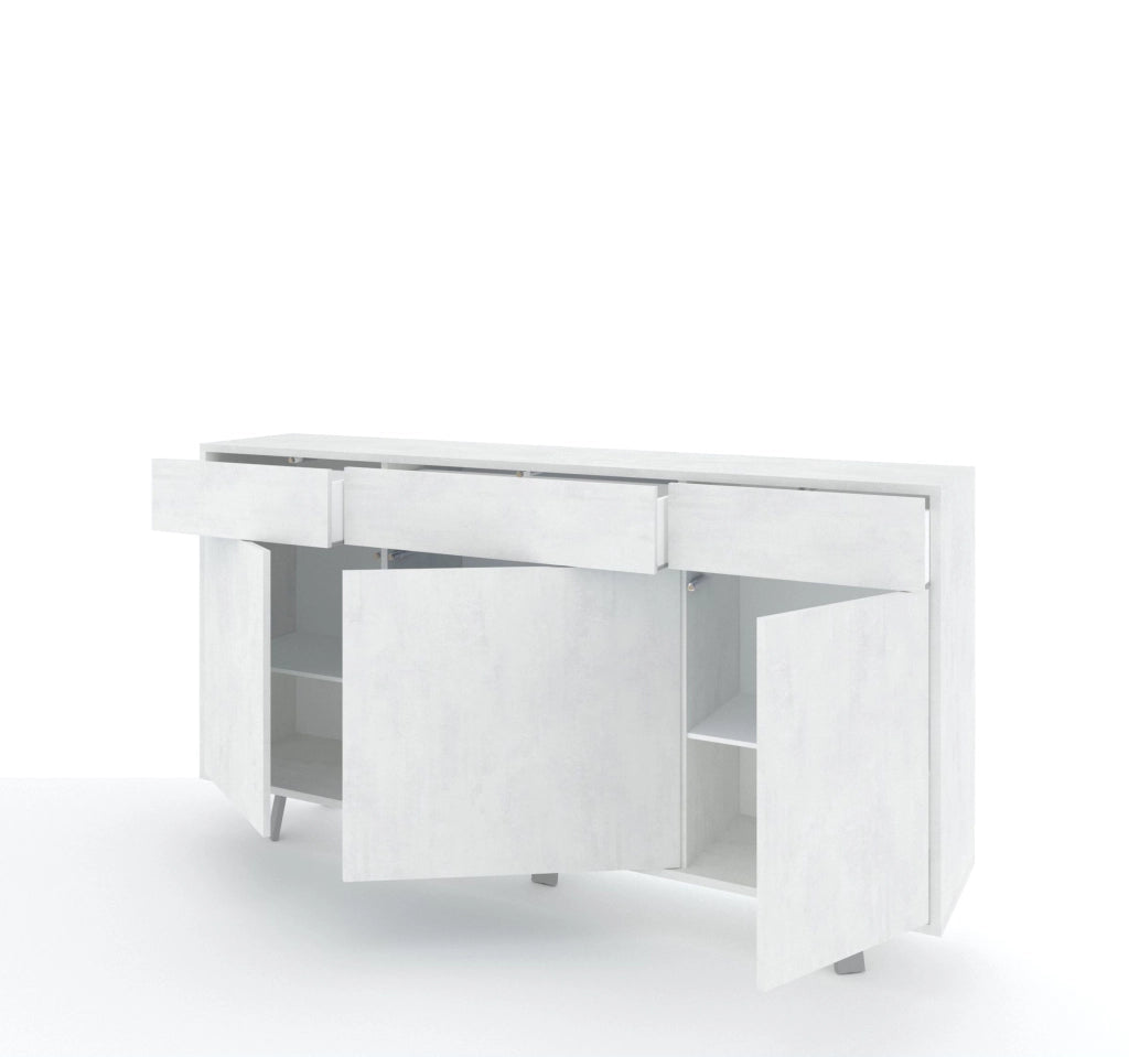 Credenza 3 ante/3 cassetti VELBRUK bianco pietra