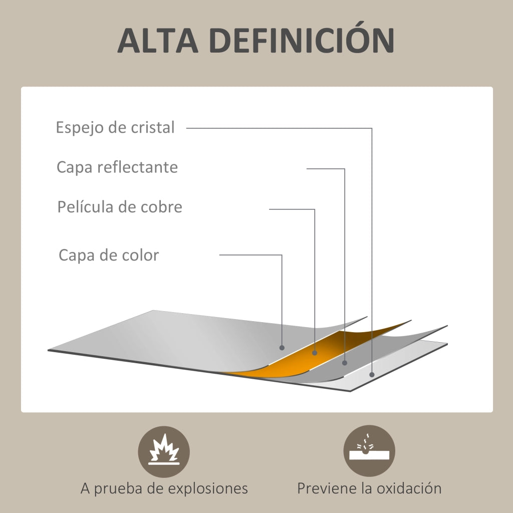 Specchio da Bagno Rettangolare Parete Decorativo ¨C Minimal ¨C Nero 50x70 cm