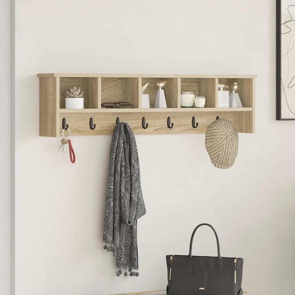 vidaXL Appendiabiti a muro rovere sonoma 100 x 16 x 26 cm