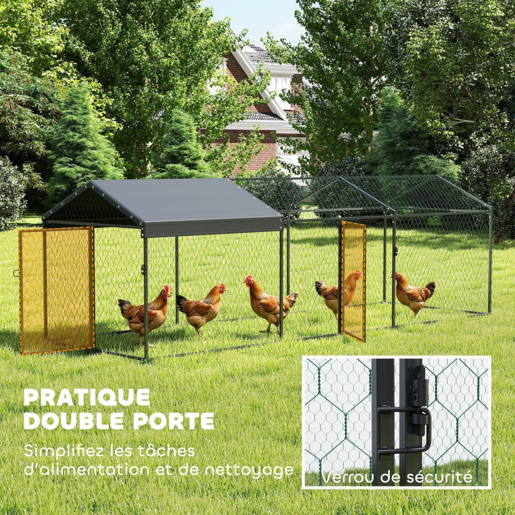 Recinzione per Galline Esterno ¨C zephmum ¨C Acero, Nero, 3x1x1m